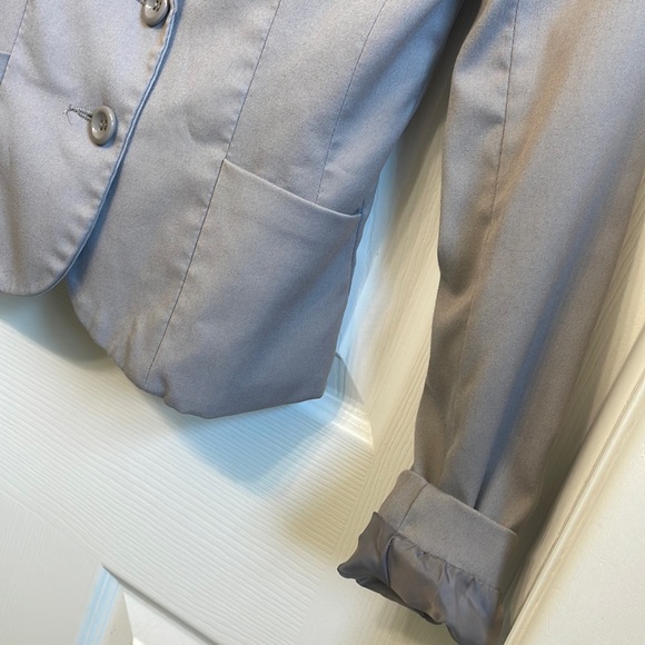 Padded shoulders Grey Blazer | Size 2 - Picture 8 of 8